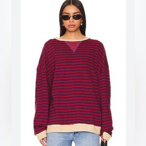 NWOT We The Free Classic Striped Oversized Crewneck Nautical Combo Size Medium